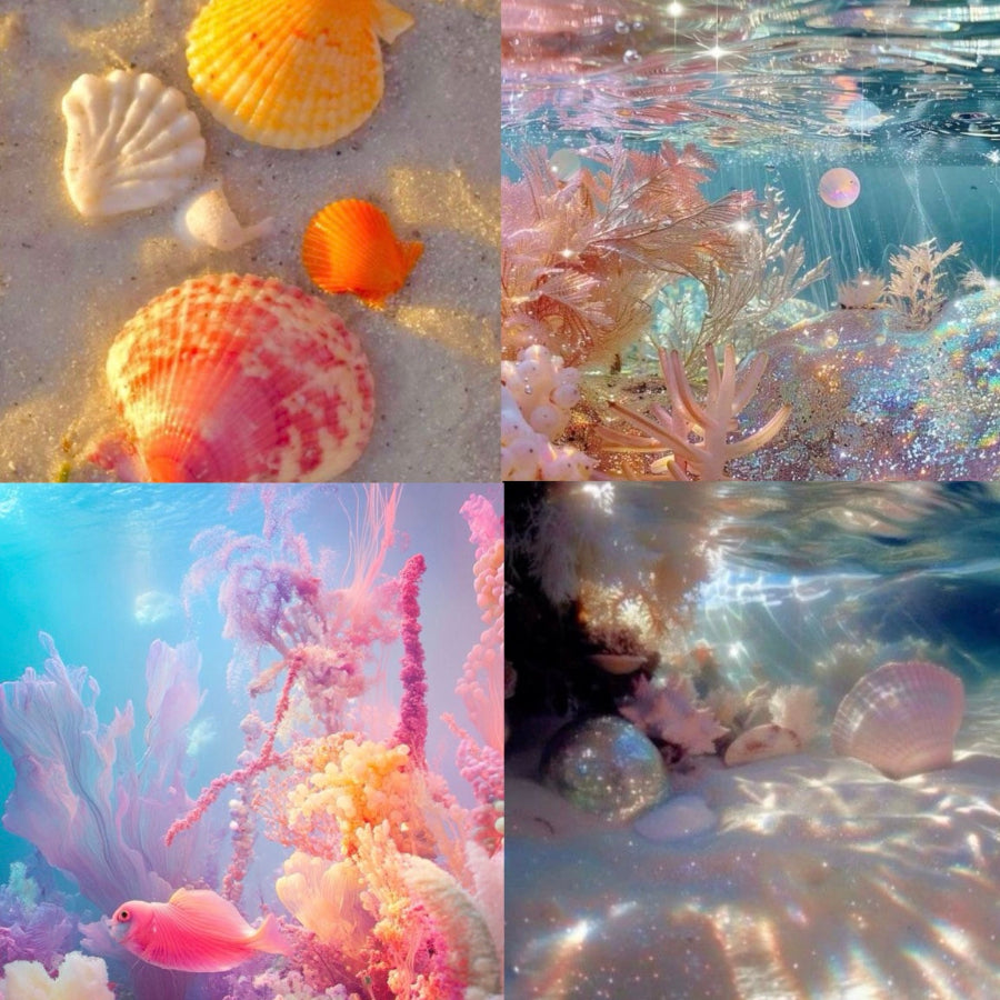 Coral Reef Acrylic Almond Press On Nail - MaYonail Store