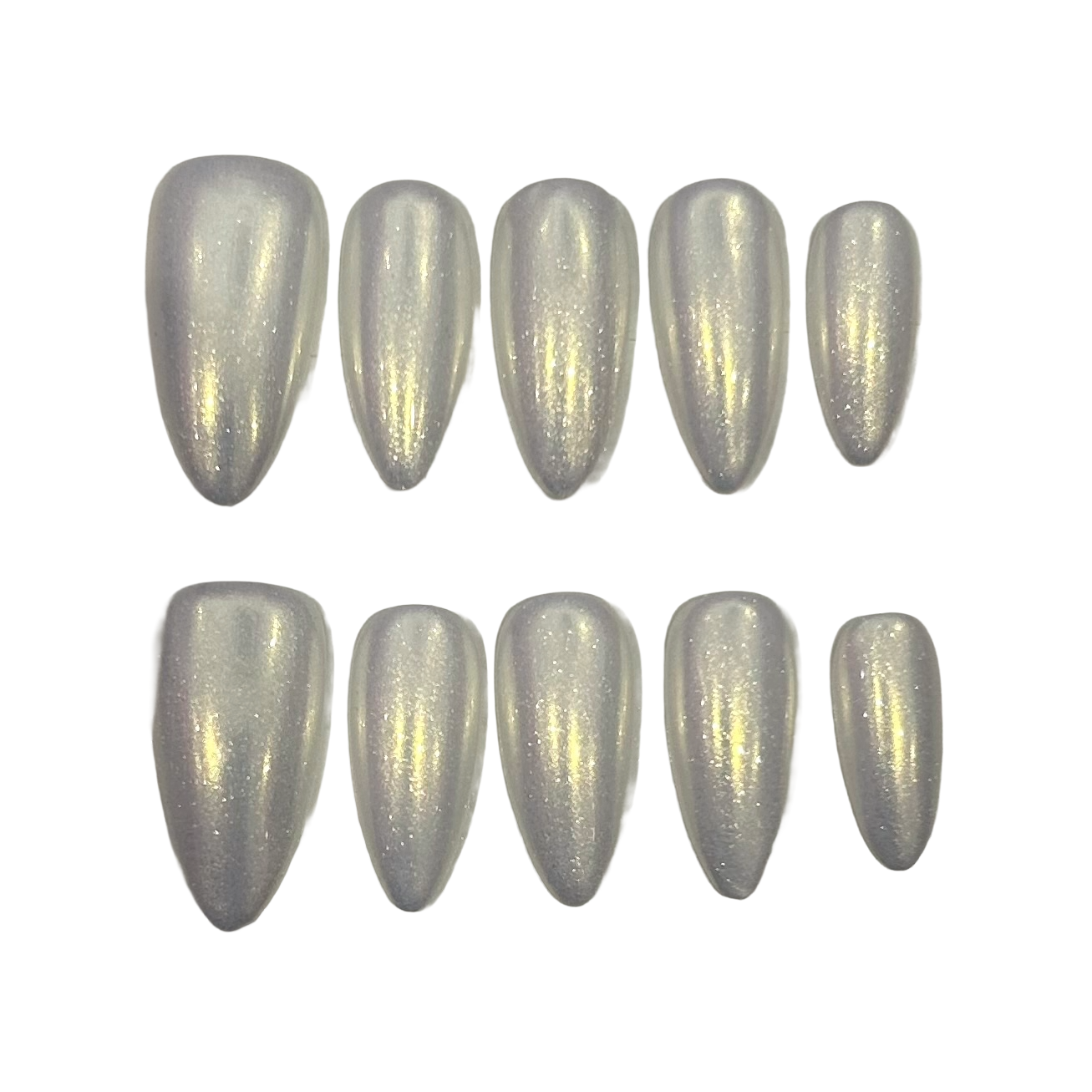 White Sunlight Almond Press On Nail L217 - MaYonail Store