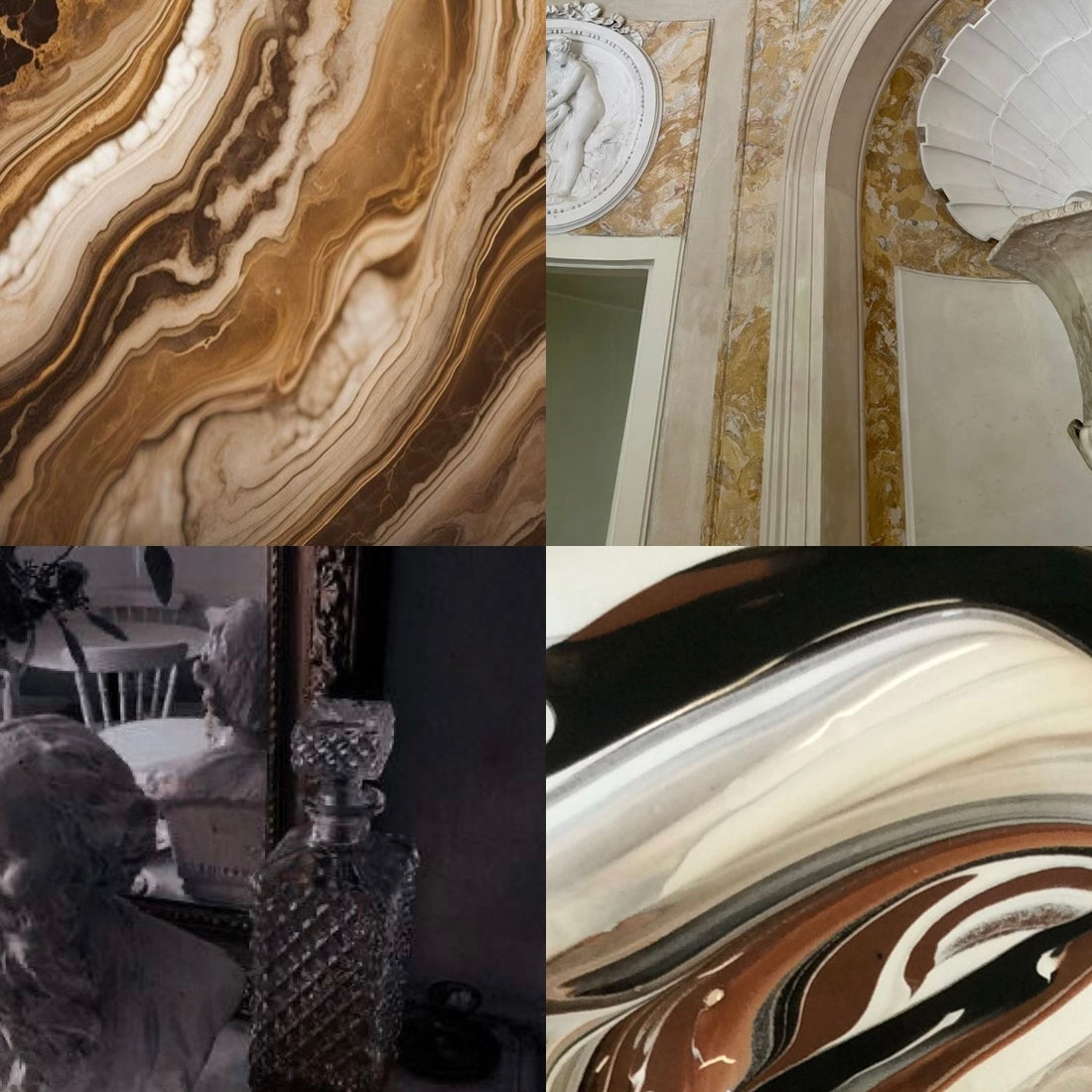 Marbled Acrylic Square Press On Nail