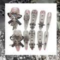 Goth Snowflake Stiletto Acrylic Press On Nail - MaYonail Store