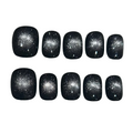 Noir Cateye Acrylic Square Press On Nail - MaYonail Store