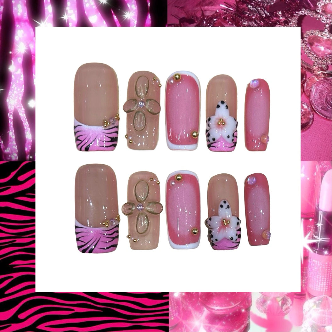 Fuchsia2K Acrylic Square Press On Nail