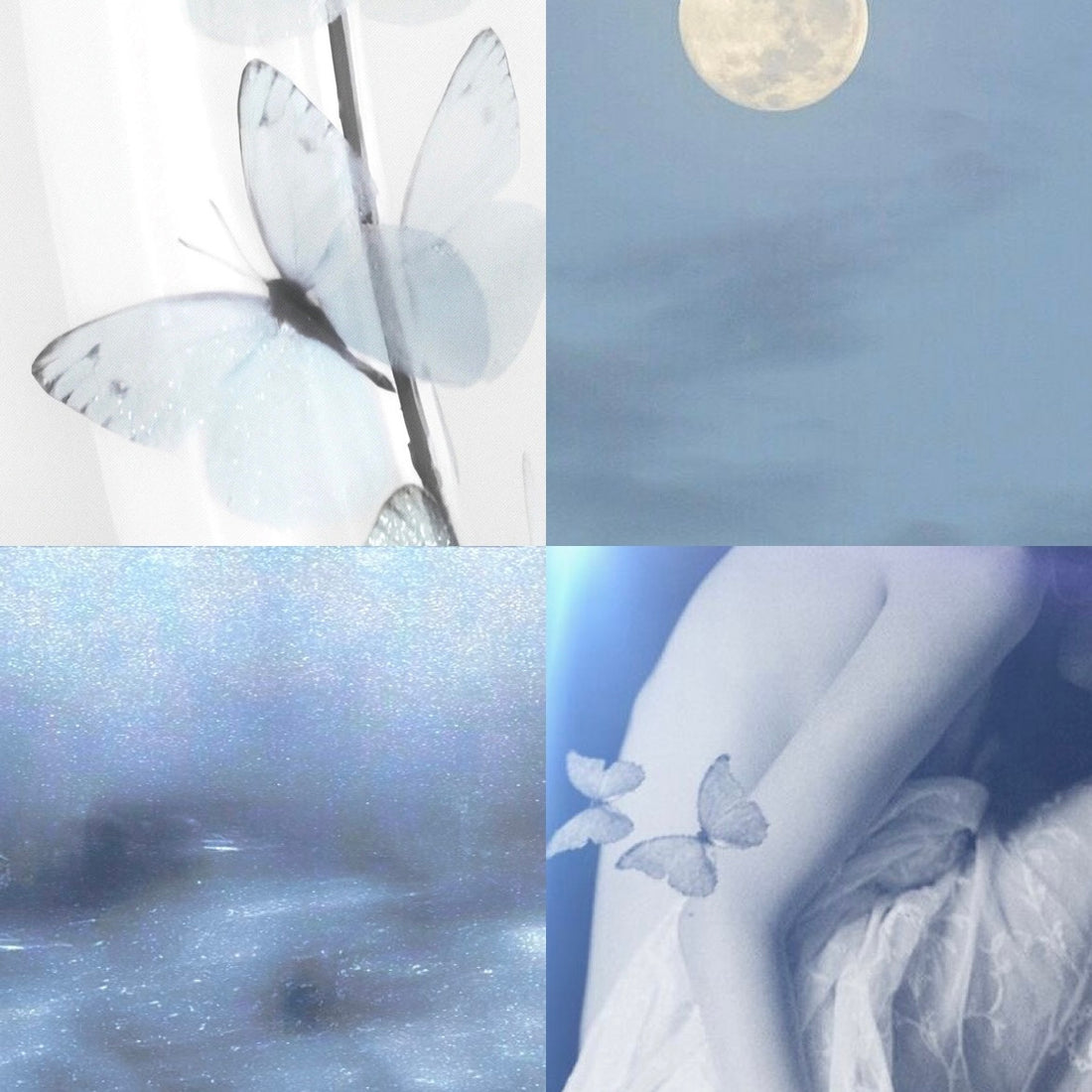 Winter Moon Acrylic Coffin Press On Nail