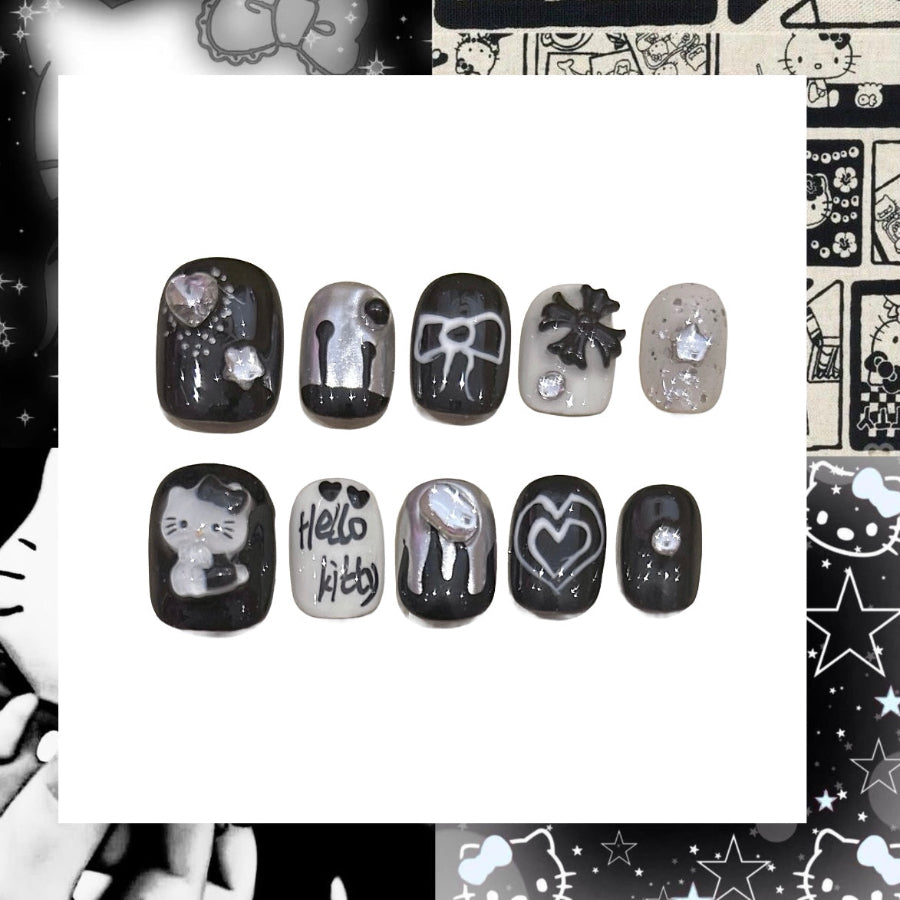 Hello Kitty Acrylic Square Press On Nail - MaYonail Store