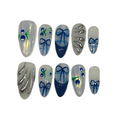 Coquette Sky Acrylic Almond Press On Nail L18 - MaYonail Store