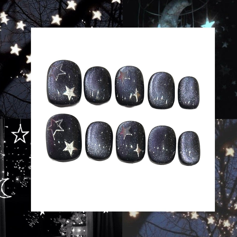 Starry Night Acrylic Square Press On Nail - MaYonail Store