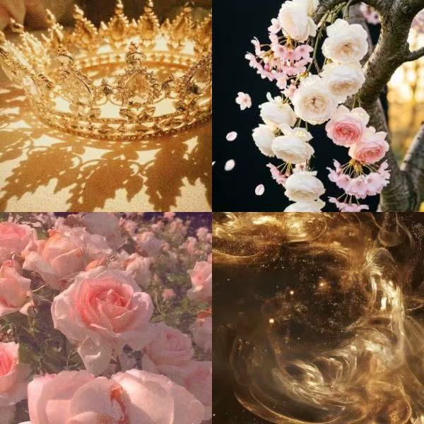 Flowers Gold Acrylic Coffin Press On Nail