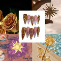 Golden Sunflower Acrylic Almond  Press On Nail - MaYonail Store