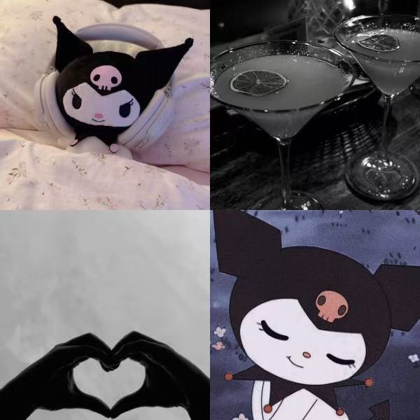 Kuromi Glam Acrylic Coffin Press On Nail