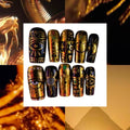 Pharaohs Gold Acrylic Square Press On Nail - MaYonail Store