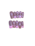Pretty Pink Acrylic Square  Press On Nail - MaYonail Store