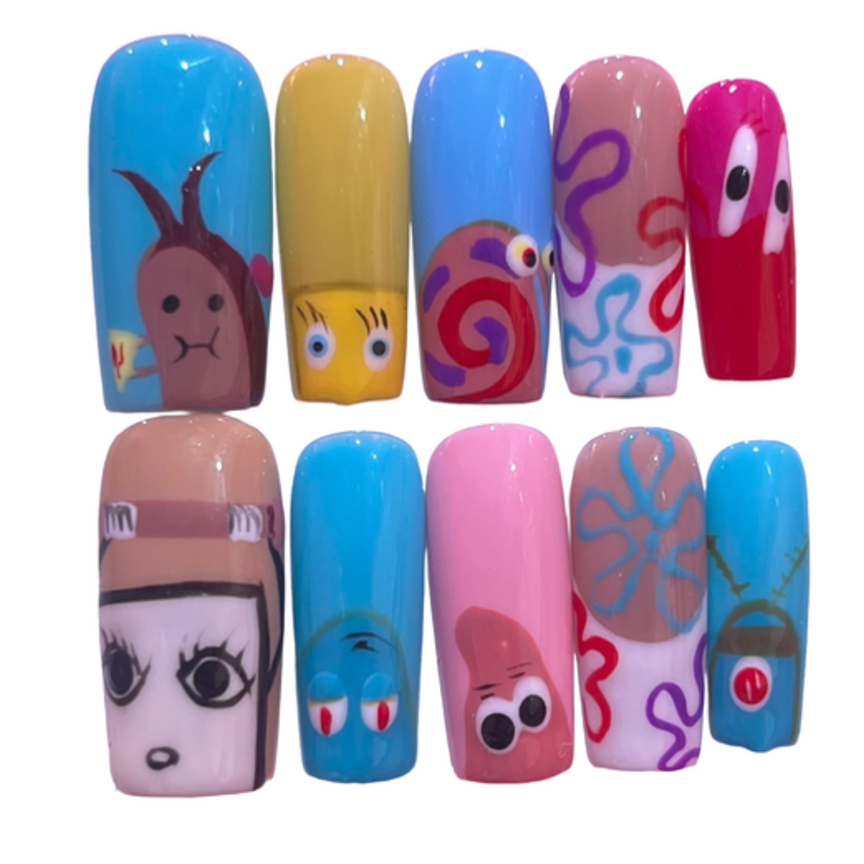 Sea Creatures Acrylic Square Press On Nail - MaYonail Store