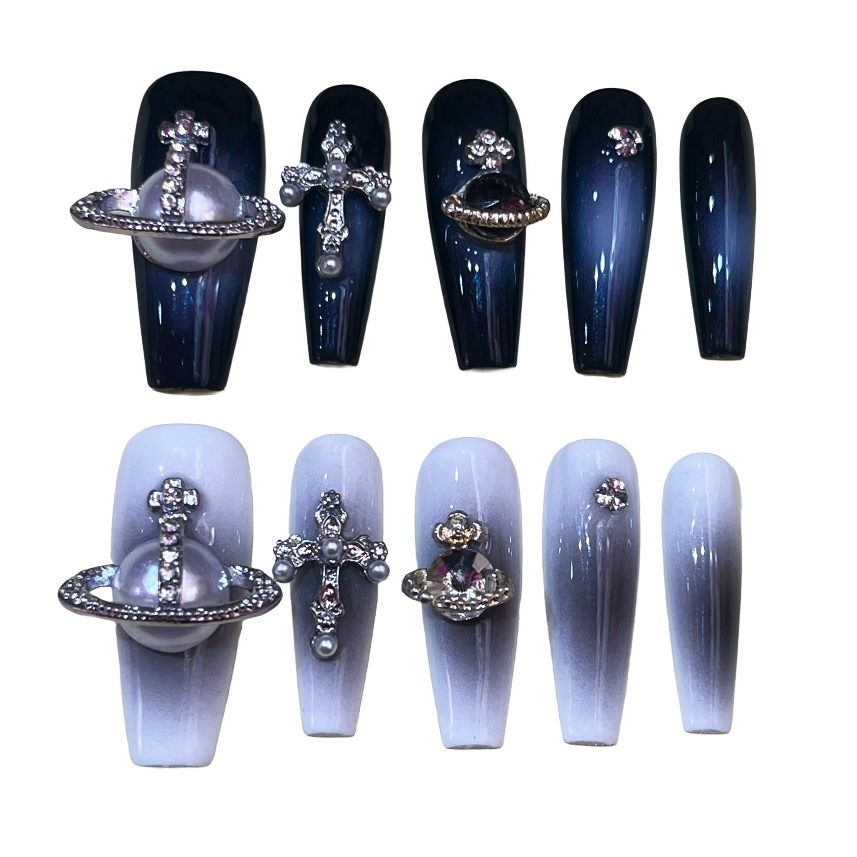 Duotone Orb Acrylic Coffin Press On Nail - MaYonail Store