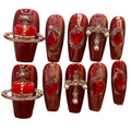 Bleeding Hearts Acrylic Coffin Press On Nail - MaYonail Store