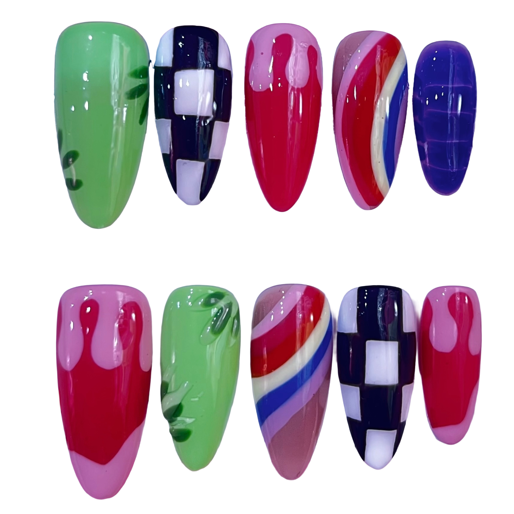 Back To The 80s Acrylic Almond press On Nail - MaYonail Store