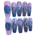 Blue Glacier Acrylic Coffin Press On Nails - MaYonail Store