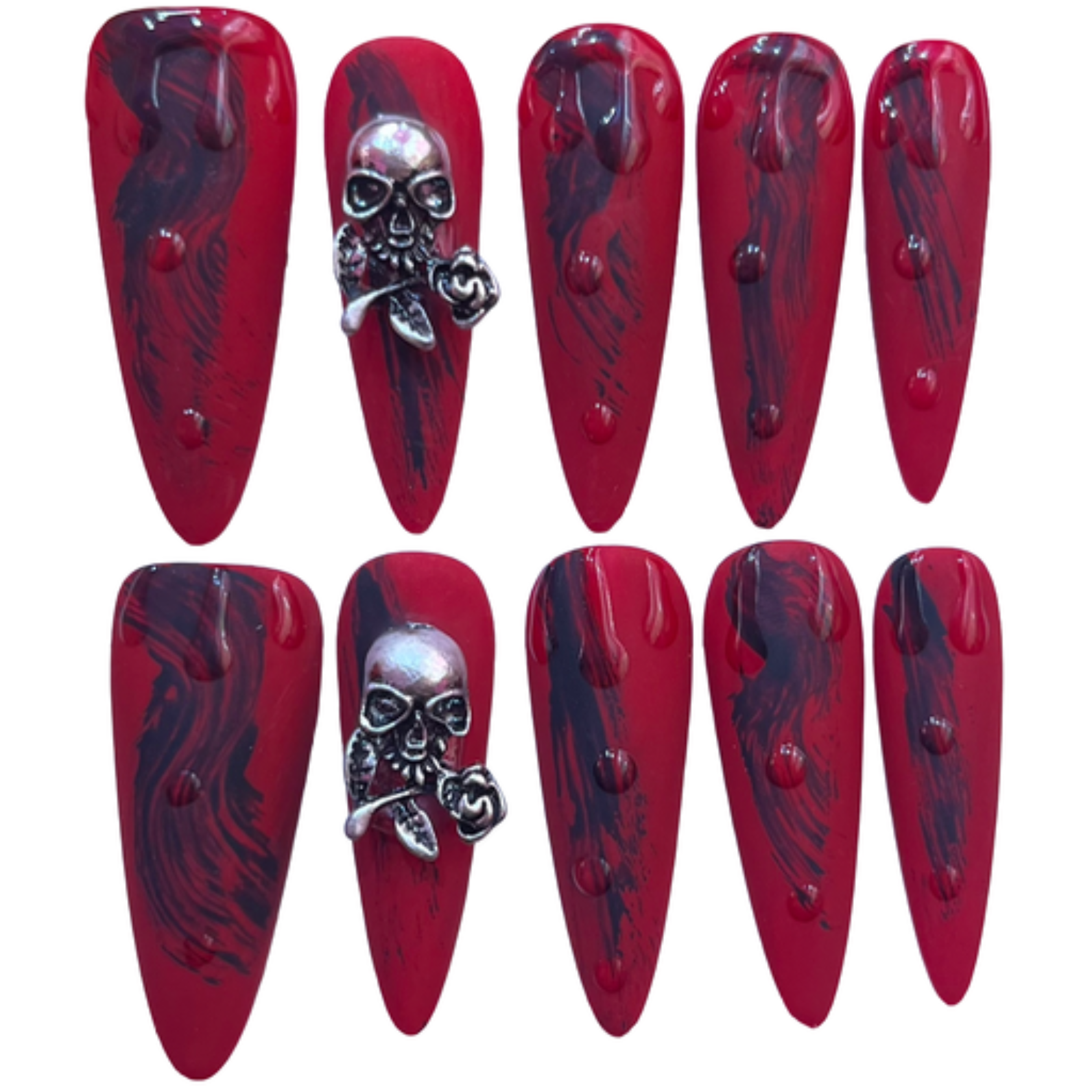 Undead Acrylic Stiletto Press On Nail - MaYonail Store