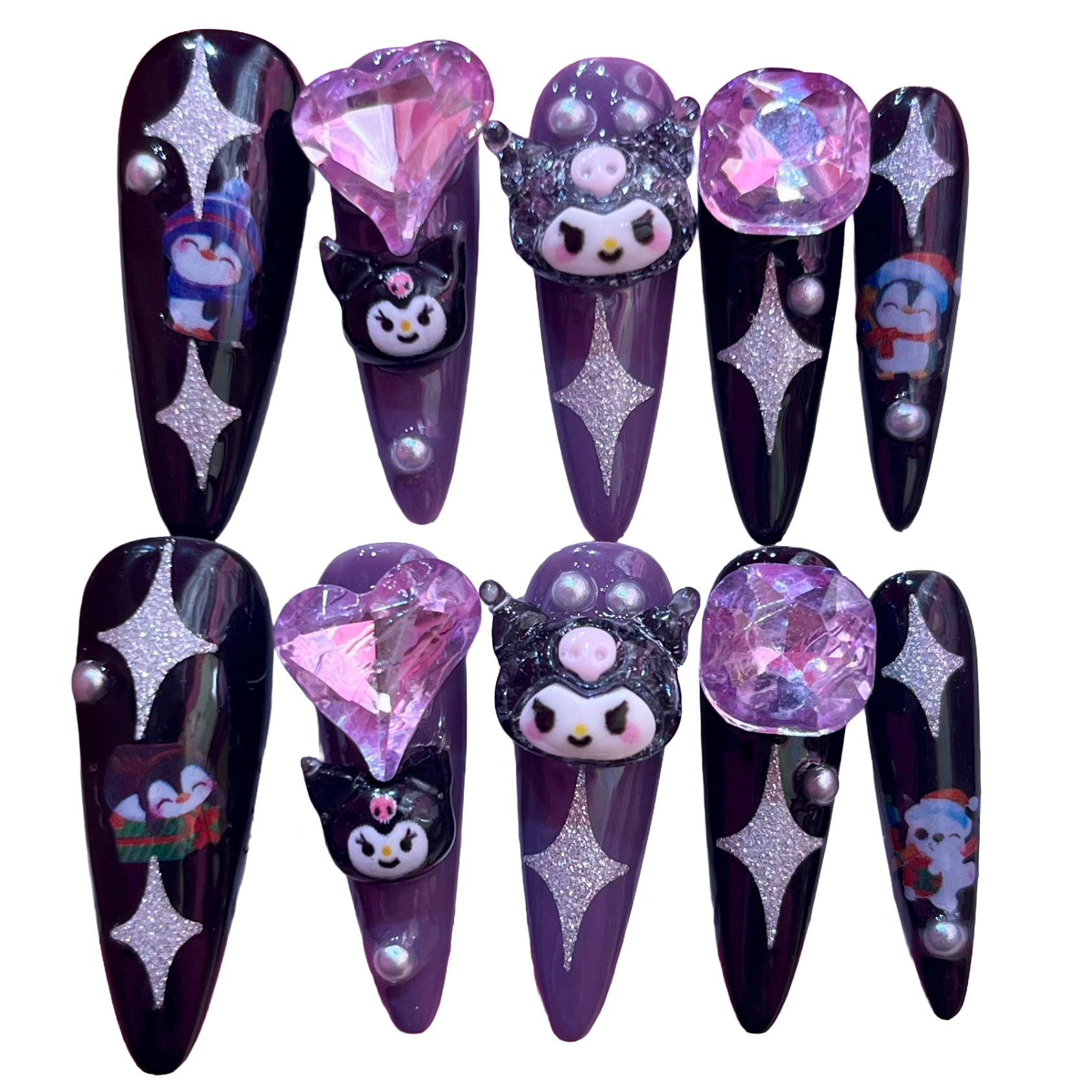 Kouromi Stars Acrylic Stiletto Press On Nail - MaYonail Store