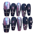 Gothic Chrome Acrylic Coffin Press On Nail - MaYonail Store
