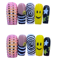 Smiley Face Acrylic Square Press On Nail - MaYonail Store