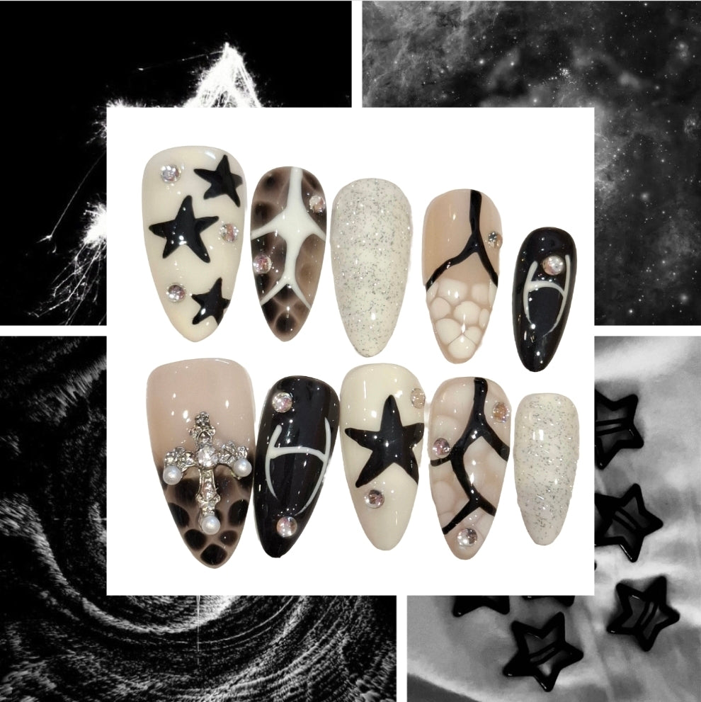 Starlight Acrylic Almond Press On Nail - MaYonail Store