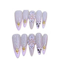Star Flower Acrylic Stiletto  Press On Nail - MaYonail Store