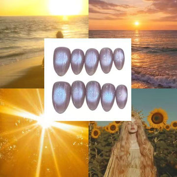Sun Goddess  Acrylic Almond Press On Nail - MaYonail Store