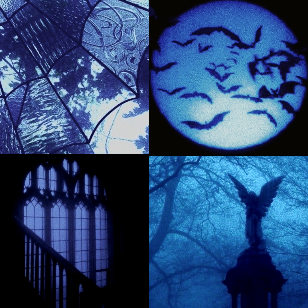 Gothic Blue Acrylic Stiletto Press On Nail