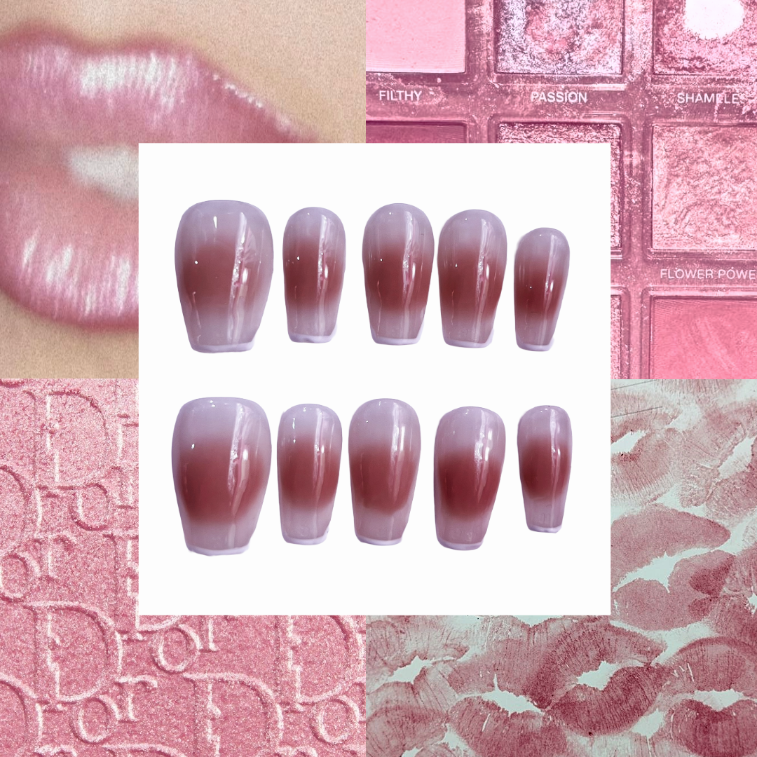 Make Me Blush Acrylic Coffin Press On Nails - MaYonail Store