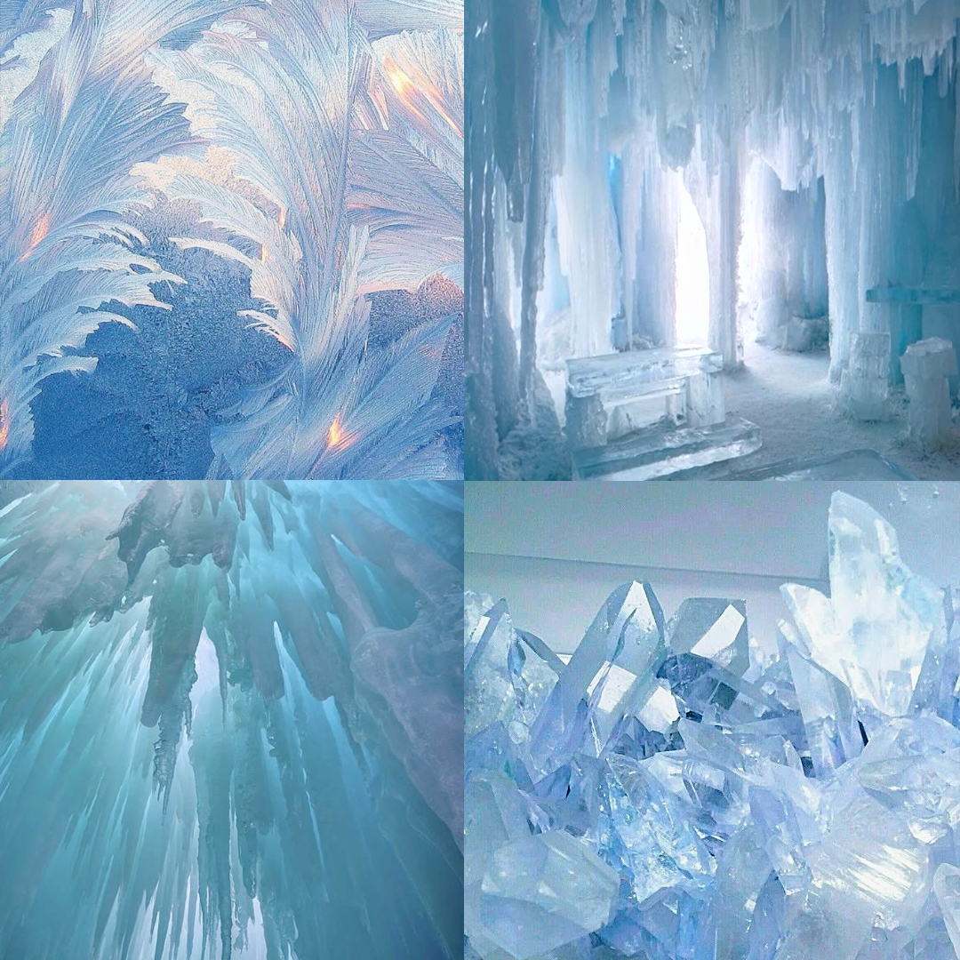 Blue Glacier Acrylic Coffin Press On Nails