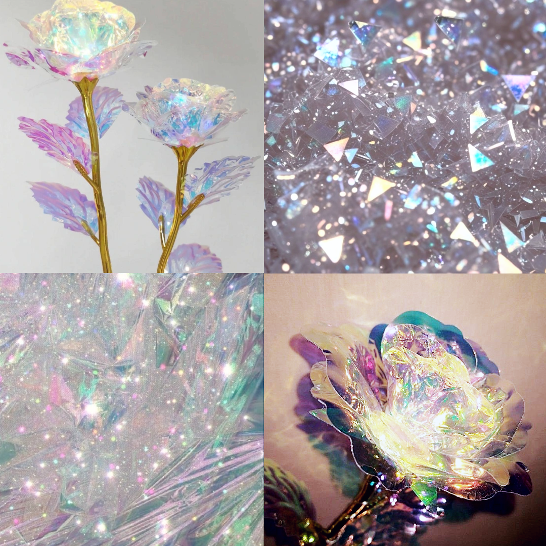 Diamond Rose Acrylic Coffin Press On Nail