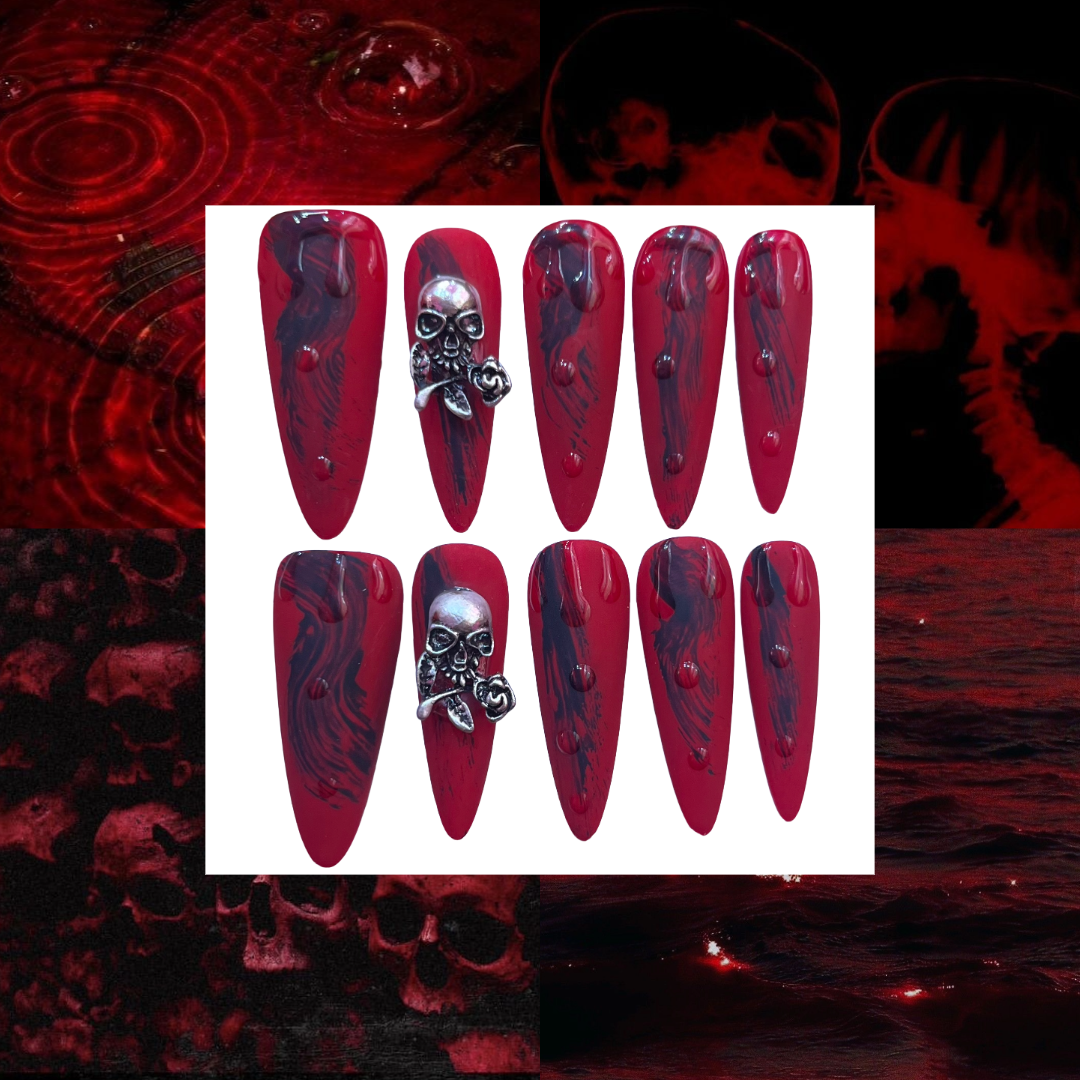 Undead Acrylic Stiletto Press On Nail - MaYonail Store