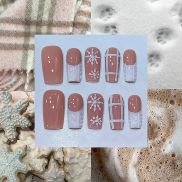 Snowflake Acrylic Square Press On Nail Y416