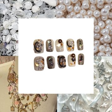 Antique Charm Acrylic Square Press On Nail - MaYonail Store