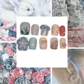 Funky Florals Acrylic Square Press On Nail - MaYonail Store