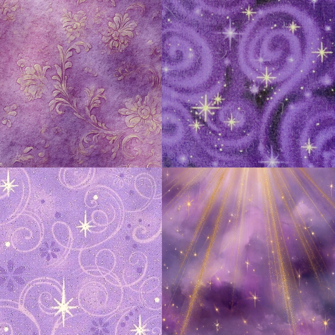 Lavender Stars Acrylic Almond Press On Nail - MaYonail Store