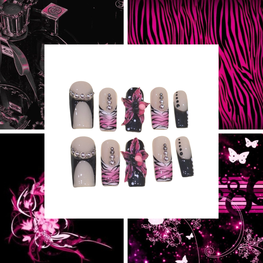 Midnight Safari Acrylic Square Press On Nail