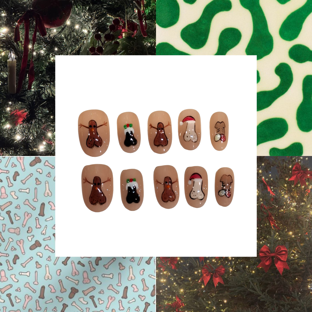 Festive Fun Acrylic Almond Press On Nail - MaYonail Store