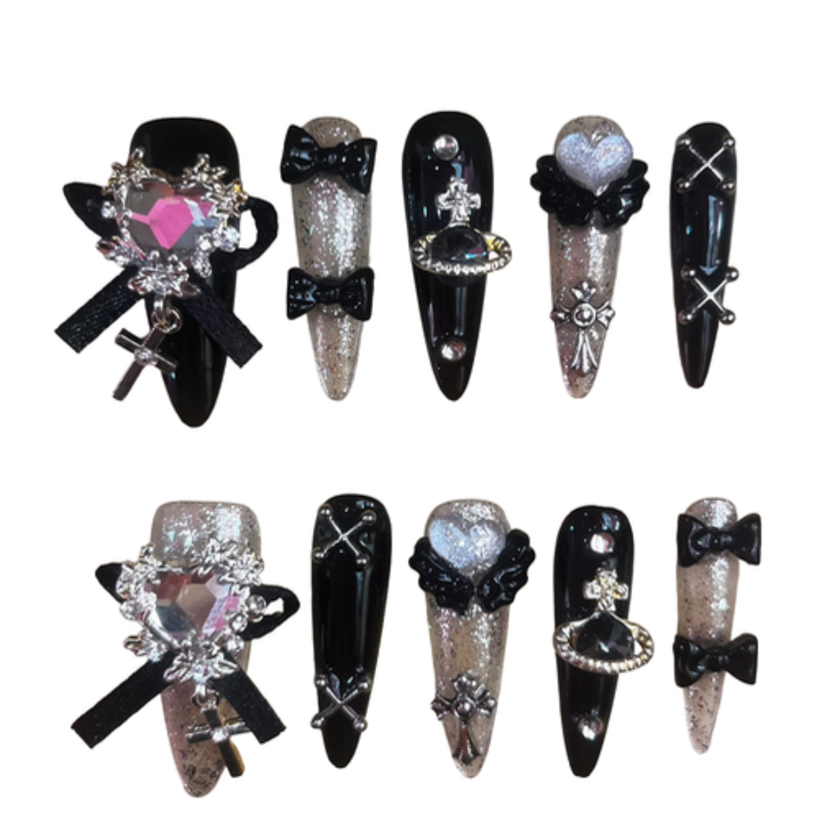 Heart Of Glass Acrylic Stiletto Press On Nail - MaYonail Store