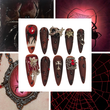Spider Bait Acrylic Stiletto Press On Nail - MaYonail Store