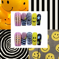 Smiley Face Acrylic Square Press On Nail - MaYonail Store