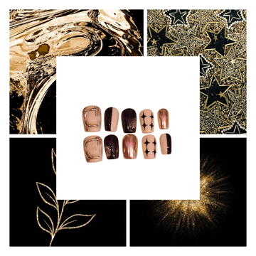 Midnight Glamour Acrylic Square Press On Nail - MaYonail Store