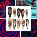 Crimson Heart Acrylic Stiletto Press On Nail - MaYonail Store