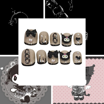 Kuromi Acrylic Oval Press On Nail