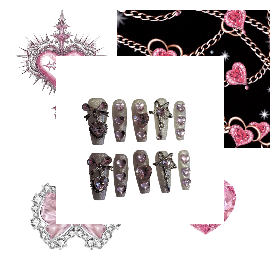 Love Spell Acrylic Coffin Press On Nail