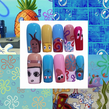 Sea Creatures Acrylic Square Press On Nail - MaYonail Store