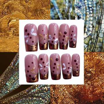 Golden Dragonfly Acrylic Square Press On Nail