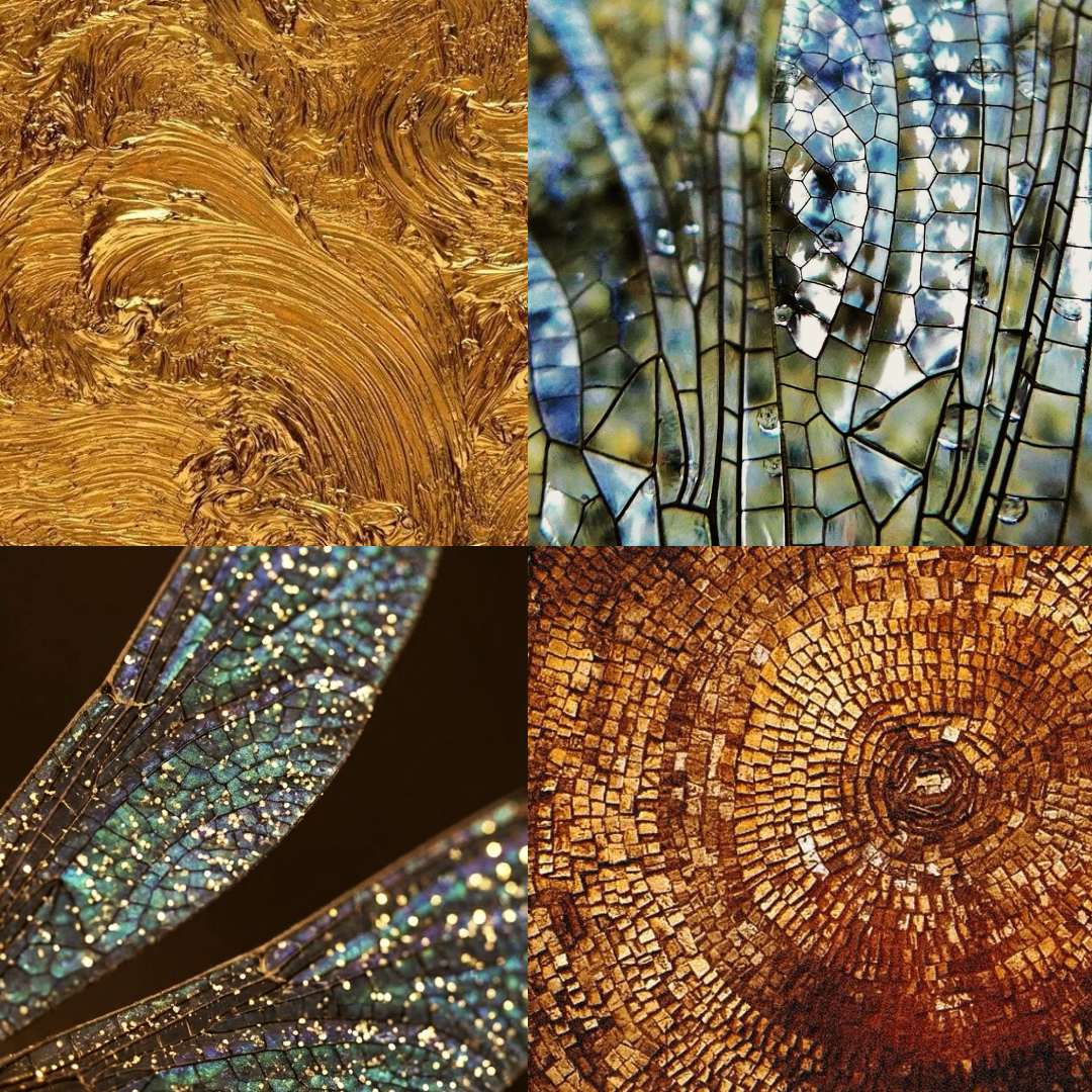 Golden Dragonfly Acrylic Square Press On Nail