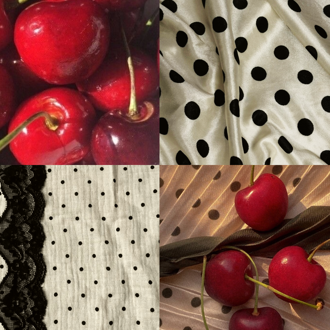 Cherry Dots Acrylic Square Press On Nail