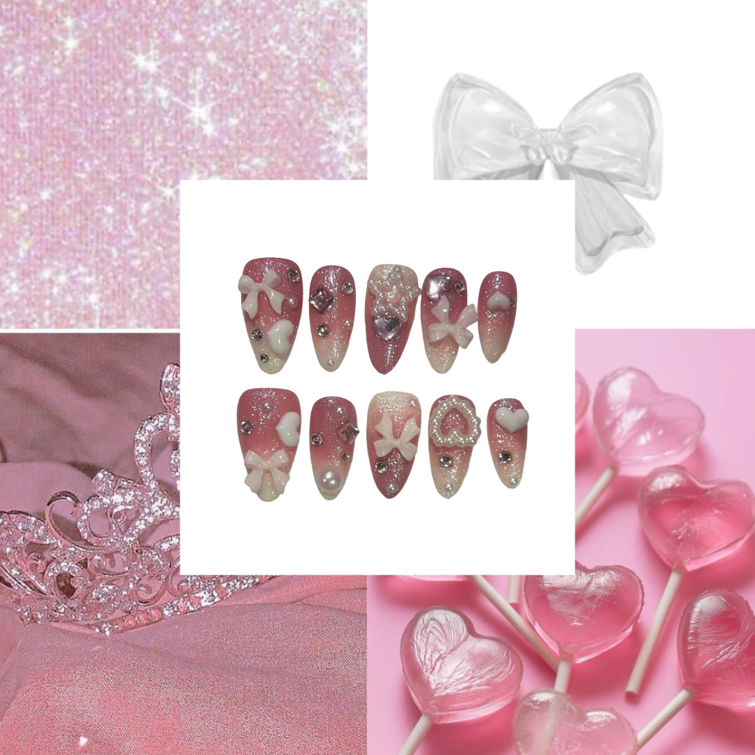Candy Cuteness Tip Acrylic Almond Press On Nail